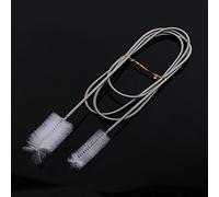 Aramox Flexible Double Tube Brush, Stainless Steel Spring, Dual Sized Nylon Brushes for 9 to 35mm Pipes and Filters (Transparent)