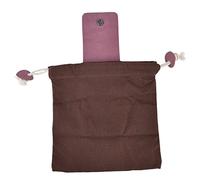 Aramox Fruit Picking Bag, Canvas Waist Hanging Foraging Belt Bag, Foldable 21 X 23 X 34cm Storage Pouch with PU Loop for Camping Hiking Mushroom Flower Collecting (PU Brown)