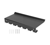 Aramox Gym Storage Rack Wall Mount, Floating Shelf Organizer with T-Lock Hooks Heavy Duty Metal Gym Equipment Hanger for Bands, Dumbbells, Fitness Equipment