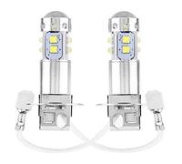Aramox H3 Fog Light Bulb, 2 Pcs Car 50W 6000K-6500K Super Bright Conversion LED Headlight Bulb H3 LED Bulb, White Light