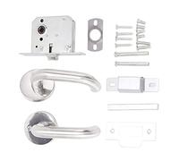 Aramox Handle Locks Stainless Steel Door Handle Locks Polished Panel Smooth Lock Core Easy Installation for Fire Emergency Exit Corridor Warehouse Home Passage Doors