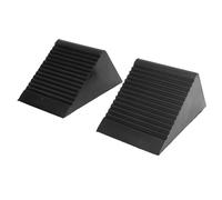 Aramox Heavy Duty Rubber Wheel Chocks 2 Pack Wheel Stopper Tire Chocks Wedge with Ribbed Non Slip Surface for Trailer RV Truck Car ATV