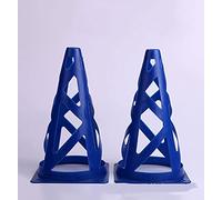 Aramox Hollow Marker Cones, Bright Colored Plastic Training Cones for Football and Basketball Drills, Stackable and Wind for Athletes (Blue)