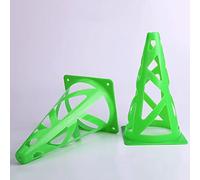 Aramox Hollow Marker Cones, Bright Colored Plastic Training Cones for Football and Basketball Drills, Stackable and Wind for Athletes (Green)