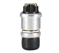 Aramox Horn Button Push Switch, 12V 20A, Waterproof, 2 Pin, Die-cast Aluminium, Silver and Black, for Car Boat Motorcycle Truck