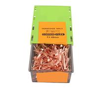 Aramox Horseshoe Nails Copper Plated Hoof Nails 250Pcs with Plastic Storage Box High Tensile Strength Accurate Driving Easy Bending for Horse Shoeing and Livestock Farms (E4)