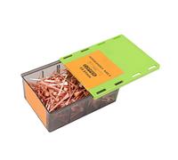 Aramox Horseshoe Nails Copper Plated Hoof Nails 250Pcs with Plastic Storage Box High Tensile Strength Accurate Driving Easy Bending for Horse Shoeing and Livestock Farms (E5)
