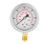 Aramox Hydraulic Water Pressure, 63mm Dial Plate, Measurement Range 0-600Bar, 0-8500Psi, Stable Performance, Easy Reading, Portable, Mini Size with G1/4 Thread Connection for