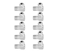 Aramox Iron Elbow 10Pcs Air Compressor 1 4 Elbow Extended Version 14mm White Pipe Fittings 90 Degree for Air Pump Maintenance Manual Replacement and Storage Use (Regular Version)