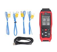 Aramox K Type Thermocouple Thermometer 4 Channel Industrial Digital USB PC Data Logging for Real Time Monitoring Alarm
