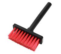 Aramox Keyboard Brush Plastic Cleaning Brush Pen 5 in 1 Double Head Design with Metal Nib Flocked Sponge 3 Row Bristles for Headphones Keycaps Laptop Tablet Camera Users (Black Red)