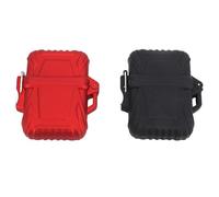 Aramox Keychain Holder Case, Light Plastic with Seal, Compact Dry Box for Keys and Accessories Outdoors, Black and Red, 2 Pieces