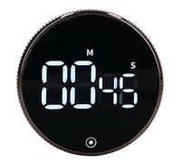 Aramox Kitchen Timer Rotating Silent Magnetic Suction Kids Study Timer LED Countdown Timer Black Magnetic Digital Timer