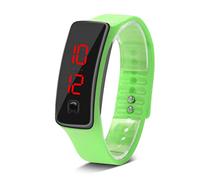 Aramox LED Wristwatch, Silicone Strap, Digital Sports Watch, 12-Hour Dial, Suitable for Sporting Activities (Light Green)