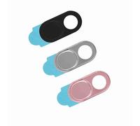 Aramox Lens Cap Webcam Cover 3pcs Metal Protect Sticker for Smartphones Tablets - Prevents Hacking & Ensures Privacy (Silver black pink mixed color)