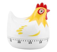 Aramox Lively Chicken Cartoon Kitchen Timer, PP Lovely Cute Manual Egg Animal Time Management Clock for Cooking, Baking (White)