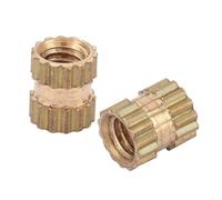 Aramox M2.5 Brass Cylinder Knurled Insert Nut, Multiple Sizes for Various Projects, Convenient Set with Heat-resistant Material for Wide Range of Applications (M2.5 * 3 * 3.5 (100pcs))