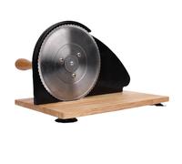 Aramox Manual Bread Cutter, Carbon Steel Bread Slicer with Pointed Blades Compact Size Stable Wooden Base for Making Sandwiches at Home