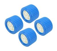 Aramox Marine Ribbed Wobble Roller 4PCS Blue PP Boat Trailer Rollers, High Temp Resistant Durable Replacement for Smooth Loading 108x75x19mm Universal Fit for Yacht Marine