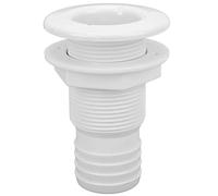 Aramox Marine Through Hull Fitting White ABS Plastic Through Hull Connector 2in Drain Outlet Easy Install Direct Replacement for Boat Water Drain Hose Connection