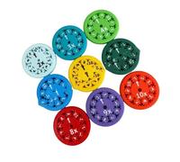 Aramox Math Facts Fidget Plastic Educational Math Facts Fidget 9 Pcs Learning Toy Builds Skills Logical Thinking Hand Eye Coordination for Kids Chat Game (Multiplication)
