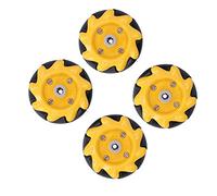 Aramox Mecanum Wheel 48mm Omni-Directional Wheel Smart Robot Toy Components Yellow and Black with Artificial Wheel Shape for TT Motors (Two pairs)