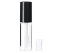 Aramox Mini Lip Gloss Tube, PE Empty Lip Gloss Container 45pcs 1.2ml with Black Cap and Stopper, Transparent Refillable Bottle for DIY Makeup Travel Sample Use