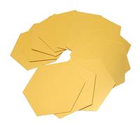 Aramox Mirror Wall Sticker Acrylic Mirror Wall Decal 12Pcs Gold Hex Shape with Clear Reflective and Double Sided Tape for Kitchen Bathroom Bedroom Living Room (XL：15cm)