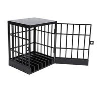 Aramox Mobile Phone Jail Lock Box, Secure Plastic Cage to Encourage Family Time and Classroom Interaction, Compact Design for Phones and Tablets 5.12x5.91x7.48in (All Black)