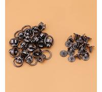 Aramox Monk Rivets 20pcs, Brass Iron Screws for Leather Craft Purse Bag, Four Colors, Phone Case Chain Rivet Screw, Crafted from Premium Quality Materials, Ideal for Bags, Purse (Silver Black)