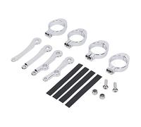 Aramox Motorcycle Headlight Mounting Bracket Silver Aluminum CNC Processed Headlight Clamp 39 to 41mm for LED Spot Lights Cafe Racer Cruiser Riders