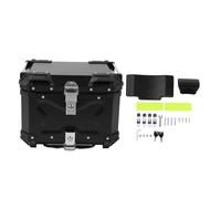 Aramox Motorcycle Top Case 45L Aluminum Alloy Motorcycle Trunk Luggage Box Rear Storage with Plate Back Cushion for (Black)