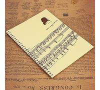 Aramox Music Notes Paper Notebook, Paper Manuscript Writing Book with 50 Pages, Coating Free Sheets, Double Sided Use, for Composers Students Teachers Piano Violin Lessons (yellow music score pattern)