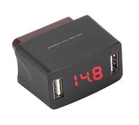 Aramox OBD Car MINI Dual USB Socket with Voltage Display for 12/24V Car
