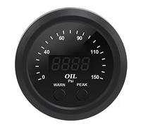 Aramox Oil Pressure ABS Oil Press Meter 52mm 2-1 16in 0 to 150PSI Red LED White with Sensor Ultraslim 29mm for Car Truck Modification
