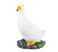Aramox Outdoor Simulation White Duck Statue Landscape Sculpture Courtyard Garden Decoration Duck Figurine Statue Carving Decoration Decoy Small Animal Miniature Sculpture