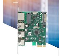 Aramox PCI E Adapter Card PCB Expansion Card with 3 USB 3.0 Ports and Gigabit RJ45 LAN PCIe X1 Rev 2.0 Power for Desktop PC Office Streaming File Transfer