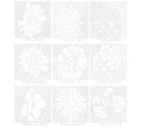 Aramox Pet Material Mandala Template Set for DIY Art Projects, Hollowed Out Design, Suitable for Card Making and Fabric Painting, 9Pcs Stencils and 10 Blank Templates