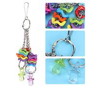 Aramox Pet Non- Plastic Bird Cage Accessories, Bright Colorful Nipple Ring String Chewing Biting Hanging Swing Toy for Small and Medium Size Birds