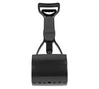 Aramox Pet Pooper Scooper Large Small Dog Scooper, Long Handle Foldable Jaw Poop Scoop Clean Pick Up Dog Cat Waste Picker for Grass and Indoor, Quality Material, Easy to Use, Portable (All Black)
