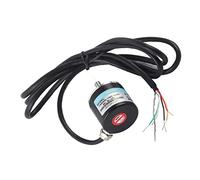 Aramox Photoelectric Incremental Encoder Solid Shaft Encoder 5 to 24V DC ABZ Three Phase 6mm Shaft 30KHz 1.5m Cable for Office Automation Engineering Equipment (100Z)