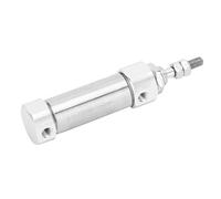 Aramox Pneumatic Air Cylinder Stainless Steel Mini Air Cylinder CDJ2B16 16mm Bore Double Acting Single Rod M5 Port 0.06 to 0.7MPa for Pneumatic Equipment Automation (CDJ2B16-15B)