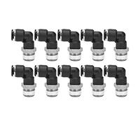 Aramox Pneumatic Connectors, PVC L Shape Air Fittings External Thread 10 Pcs 1.0 to 1.2Mpa Quick Pipe Fittings for Air Compressor Automation Equipment Tube Connection (10-01)