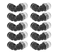 Aramox Pneumatic Connectors, PVC L Shape Air Fittings External Thread 10 Pcs 1.0 to 1.2Mpa Quick Pipe Fittings for Air Compressor Automation Equipment Tube Connection (6-03)