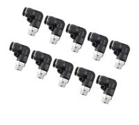 Aramox Pneumatic Connectors, PVC L Shape Air Fittings External Thread 10 Pcs 1.0 to 1.2Mpa Quick Pipe Fittings for Air Compressor Automation Equipment Tube Connection (6-01)