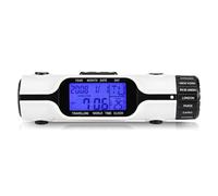 Aramox Pocket-Sized Compact Travel Alarm Clock with World Time Zones, LED Flashlight, Temperature, and Perpetual Calendar for Traveling, Camping