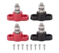 Aramox Power Distribution Terminal Block, Plastic Base with Stainless Steel Bolts, 4Pcs for 12V 24V Solar Trucks RVs