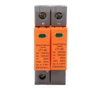 Aramox PV Protector 2P 1000VDC, PC Housing Lightning Arrester 40kA Rail Mount Device with Overcurrent Overvoltage Protection for Photovoltaic DC Power Systems