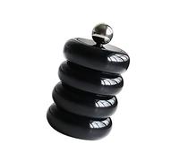 Aramox Qtip Holder Cotton Swab Dispenser, Nordic Style Doughnut Design, Transparent Acrylic Vanity Storage for Bathroom Decor and Makeup Organization (Black Four Layers)