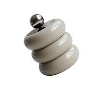 Aramox Qtip Holder Cotton Swab Dispenser, Nordic Style Doughnut Design, Transparent Acrylic Vanity Storage for Bathroom Decor and Makeup Organization (Khaki 3 Layers)